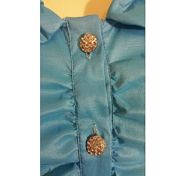 NWT Anna Kevin Ruffle & Rhinestone Blouse Size Small - Picture 2 of 2